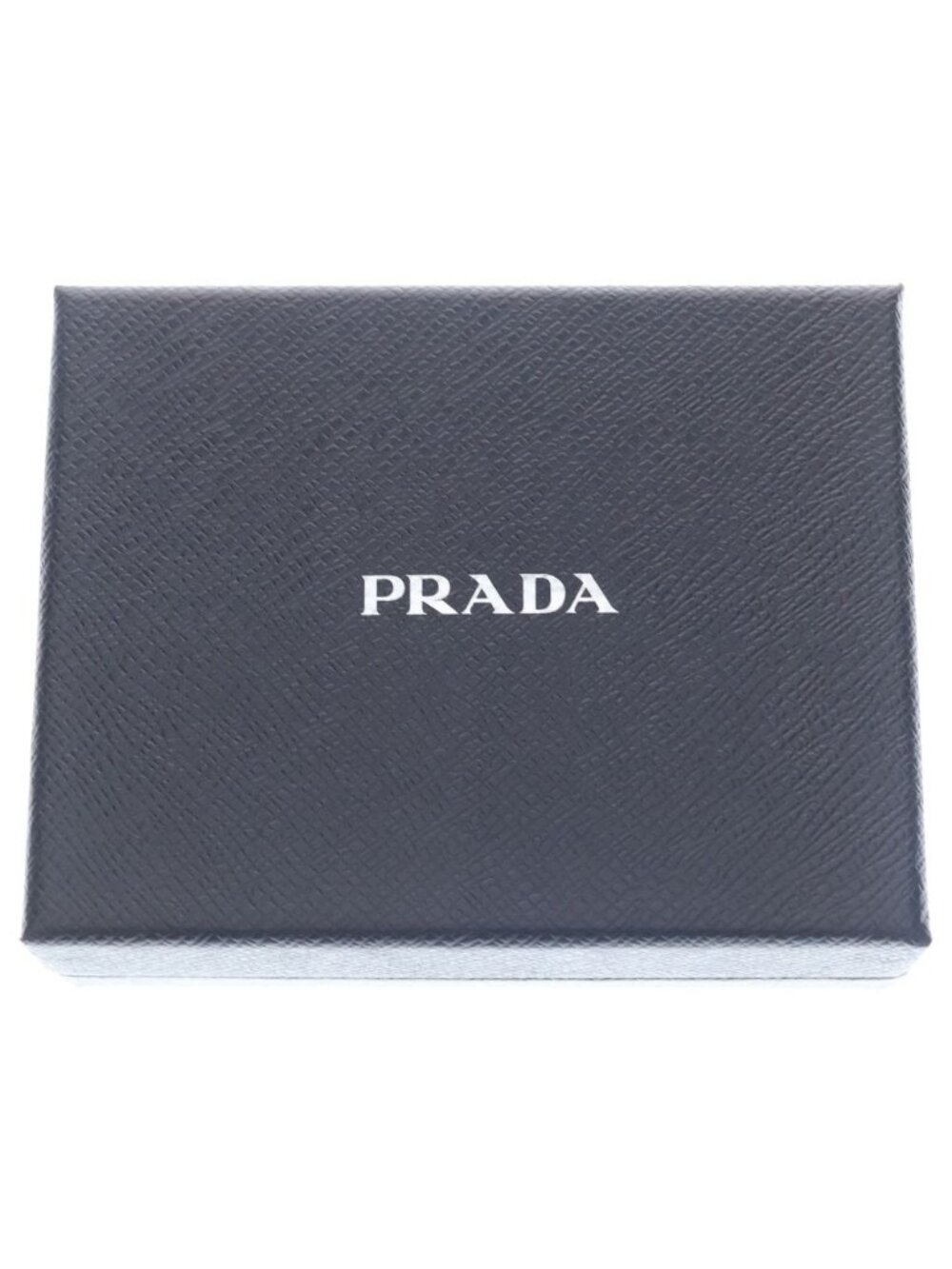Prada Compact Wallet Bifold Coin Case Black Leather Nylon Silver - Picture 6 of 6